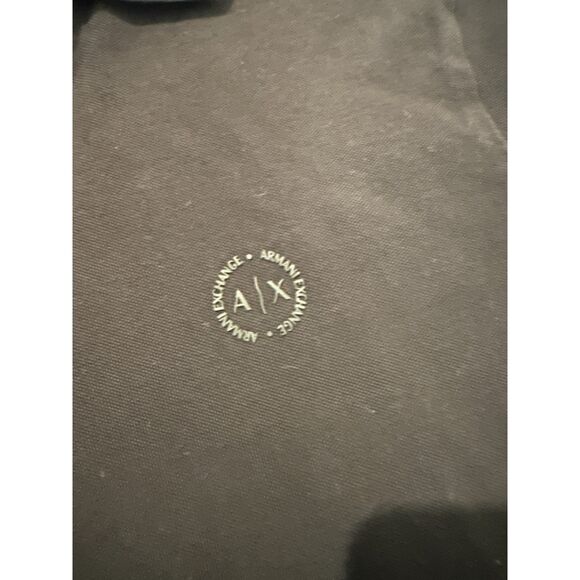 AX Armani Exchange Polo Top for Men V Neck Short Sleeves Collared Sz L Black - Picture 3 of 9